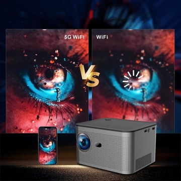 ЖК-проектор 1080P WIFI BT5.0 150 дюймов Android11 ​​Семейный телевизор Серый