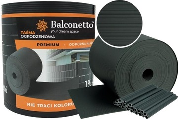 TAŚMA OGRODZENIOWA 1200g NA PANEL OGRODZENIE 26mb UV ANTRACYT + KLIPSY