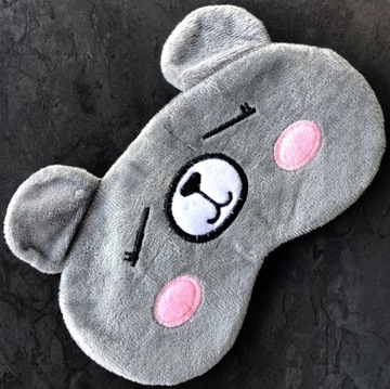 МАСКА ДЛЯ ВЕК ДЛЯ РАССЛАБЛЕНИЯ СНА плюшевый мишка серый OLDMAN PLUSH