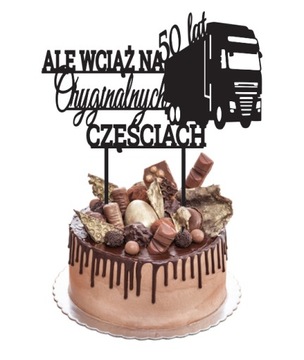 TOPPER AKRYLOWY 50 LAT ALE WCIĄŻ NA ORYGINALNYCH CZĘŚCIACH CZARNY TORT
