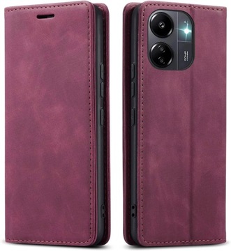 ЧЕХОЛ ИЗ МАГНИТНОЙ КОЖИ ОВЕЦЫ ДЛЯ XIAOMI REDMI 13c + СТЕКЛО