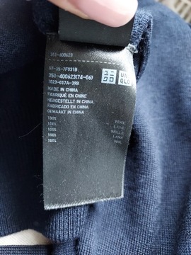 UNIQLO granatowy pulower sweter 100% wełna M L