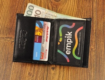 PREMIUM skórzane ETUI na KARTY banknoty PETERSON