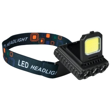 Latarka LED czołowa 130lm ACCU COB+4LED regulacja kąta ładowana USB DPM