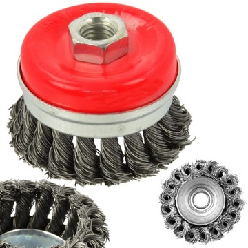 SZCZOTKA DRUCIANA DO SZLIFIERKI STALOWA M14 65mm