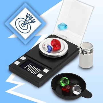 WAGA ELEKTRONICZNA JUBILERSKA 0.001- 20g LCD PRZENOŚNA KIESZONKOWA+BATERIE