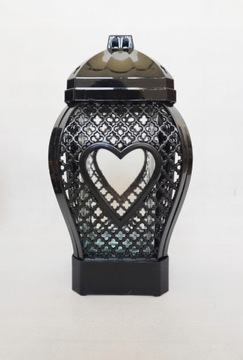 Свеча-фонарь Glamour Heart Openwork, черный, 29 см