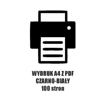 Wydruk z pliku A4 Druk z pliku PDF czarno-biały A4 100 stron tekst