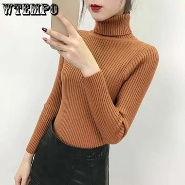 Autumn Winter Sweatshirt for Women High Neck Slim