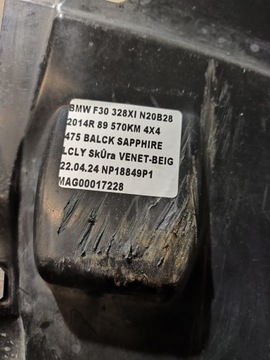 BMW 3 F30 F31 KRYT SPODNÍ PODBĚH NÁRAZNÍKU LEVÝ 7260739 51717260739