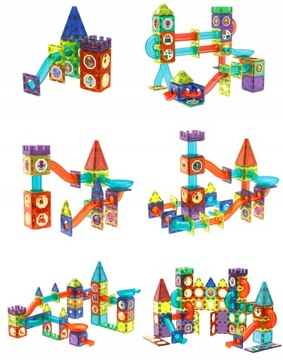 МАГНИТНЫЕ БЛОКИ, СВЕТЯЩИЙСЯ СТРОИТЕЛЬНЫЙ ТРЕК 110 шт, БОЛЬШОЕ ТВОРЧЕСКОЕ РАЗВЛЕЧЕНИЕ