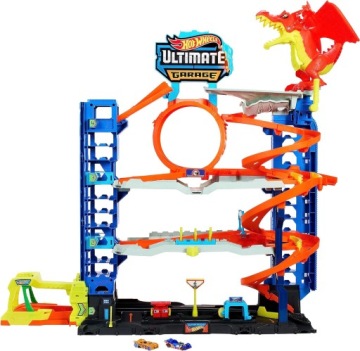 HOT WHEELS набір мега гараж паркінг атака дракона + 2 машинки