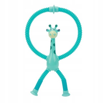4X TELESKOPOWA PRZYSSAWKA ŻYRAFA FIGURKA SPRĘŻYNKA ROZCIĄGAJĄCE ZABAWKI