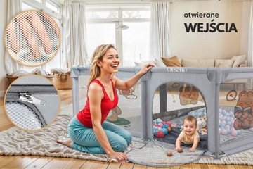 ДЕТСКАЯ ПЛОЩАДКА С ПОРОНКОВЫМ КОВРИКОМ 150х180 см 4 РУЧКИ + 50 МЯЧИКОВ