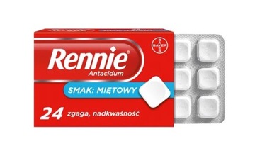RENNIE mocna Mięta zgaga nadkwaśność 24 tabletki