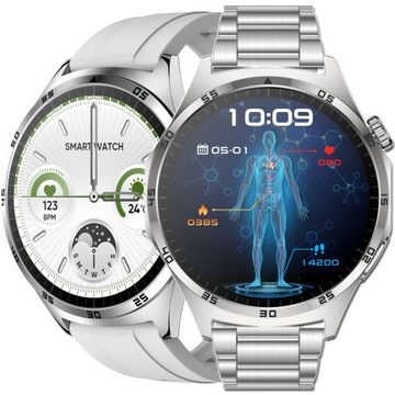 Smartwatch JG Smart JS300 Męski Kardiowatch Glikemia EKG Amoled POL srebrny