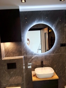 LUSTRO LED 80 cm COB 480 LED/1 m OKRĄGŁE LEDOWE WODOODPORNY ZASILACZ IP67