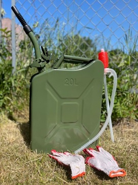 Канистра, емкость: 20 л, металл, нержавеющая сталь, зеленая, аппликация