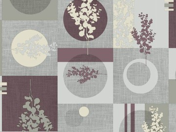 Cerata Geometryczna Kwiaty Szara 140cm x 20m Rolka