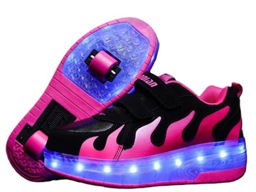 BUTOROLKI BUTY LED Z KÓŁKAMI WROTKI ROLKI