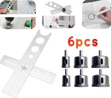 LOKALIZATOR WIERCENIA OTWORÓW W PŁYTKACH 40CM 25MM 40MM 45MM 55MM PRZYRZĄD