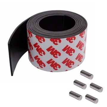 TAŚMA MAGNETYCZNA z klejem 3M SAMOPRZYLEPNA, WYMIARY: 500cm / 40mm / 2mm