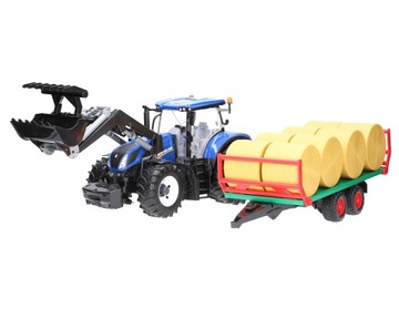 Zestaw Bruder New Holland 03121 przyczepa + baloty