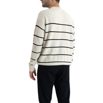 -40% CALVIN KLEIN SWETER MĘSKI MODERN STRIPE BEŻOWY M