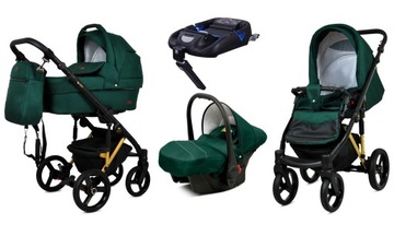 BabyLux Wózek 4w1 dziecięcy UZO ALU + baza Isofix
