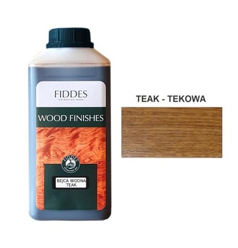 FIDDES Bejca wodna do barwienia drewna mebli TEAK tekowa 1L