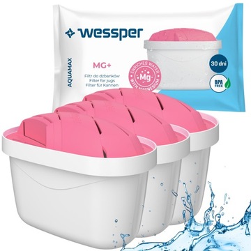 3x Filtr Wessper aquamax MG+ magnezowy do dzbanka Brita Dafi zamiennik