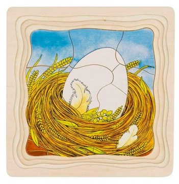 Puzzle warstwowe Etapy rozwoju kury 44 el. Goki 2+