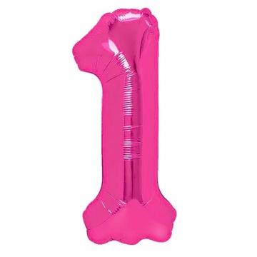 Balon foliowy CYFRA 1 różowy 100 cm urodziny
