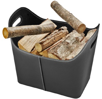 БОЛЬШАЯ ЭЛЕГАНТНАЯ КОЖАНАЯ КОРЗИНА для ГАЗЕТ (газетницы) или дров.