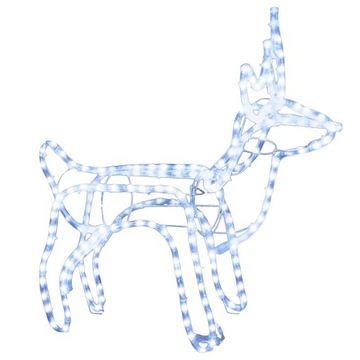 Новогоднее украшение - олень, холодный белый, 60х30х60 см.