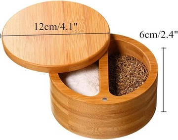 Бамбуковый контейнер для соли и перца, солонка
