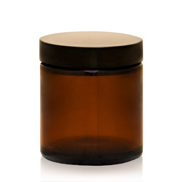 SŁOIK SZKLANY BRĄZOWY AMBER 120 ML Z CZARNĄ ZAKRĘTKĄ ECOSPA