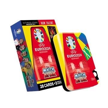 PUSZKA MINI EURO 2024 KARTY PIŁKARSKIE TOPPS MATCH ATTAX 28 KART +3 LIMITED