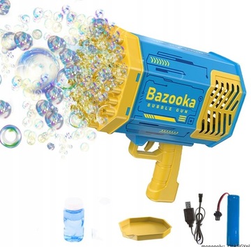 BAZOOKA ŚWIECI BAŃKI PISTOLET DO BANIEK MYDLANYCH 3 Kolory