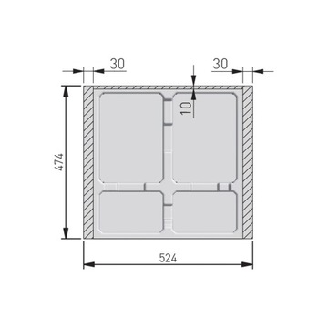 Контейнер для сортировки мусора AXISPACE 60 2x15л 2x7л