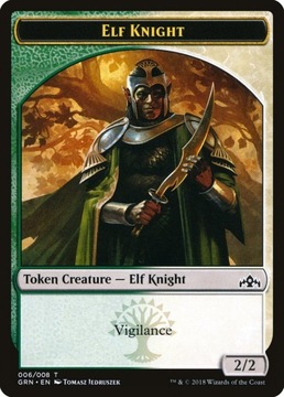Token - Elf Knight Oxidiced MTG