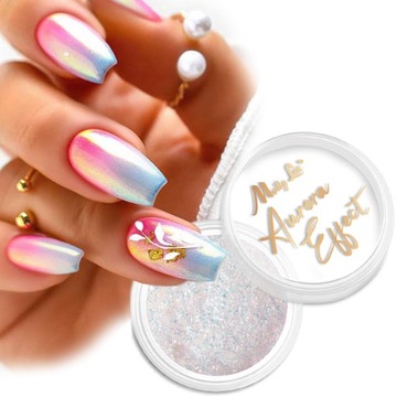 PYŁEK DO PAZNOKCI AURORA PERŁOWY EFEKT LUSTRA MIRROR MOLLY LAC kolory