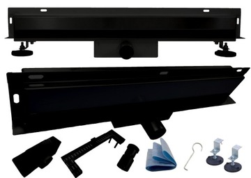 X-HOME ODPŁYW LINIOWY ŚCIENNY 100 CZARNY 2w1 CIENKI PŁYTKI