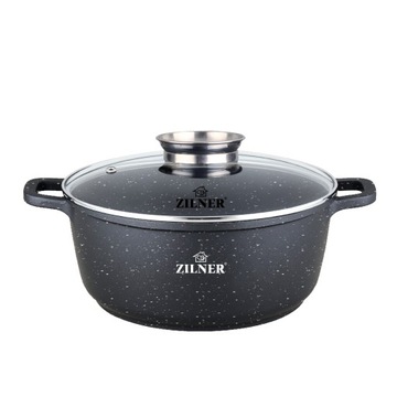 GARNEK CZARNY MARMUROWY 2.3L / 20cm ZILNER 7005
