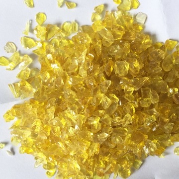 GRYS SZKLANY KAMIEŃ DEKORACYJNY ŻÓŁTY EFEKTOWNY OZDOBNY GABIONY 1-2CM 2KG