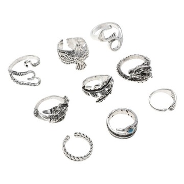 Набор колец для мужчин, для вечеринок, 9 шт.