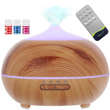 Nawilżacz Powietrza Dyfuzor Zapachowy Aromaterapia JONIZATOR LED + 3 olejki