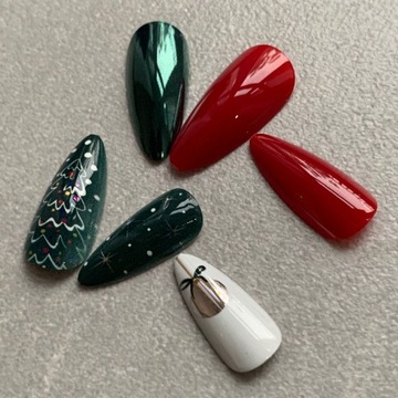 ИСКУССТВЕННЫЕ НОГТИ, РОЖДЕСТВЕНСКИЕ ЗИМНИЕ ТИПЫ, 24 ШТ.