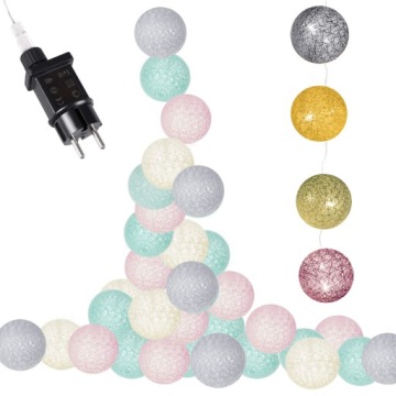 ВАТНЫЕ ШАРИКИ ЛАМПЫ СВЕТОВЫЕ ШАРЫ 30 СВЕТОДИОДНЫХ ЭЛЕКТРИЧЕСКИХ ГИРЛЯНД СВЕТЯЩАЯСЯ ЦЕПЬ