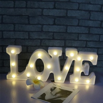 Светодиодный светильник с буквами алфавита Light Up Love-White